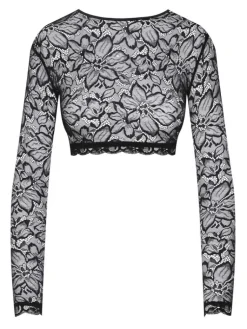 Shirt Mit Spitze|Langarm^Cadolle Langarm Minitop CARMEN Spitze von schwarz