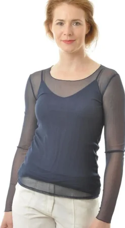 Shirts Mit Seide|Langarm^Alkena Langarm Shirt NETZTÜLL 100% Bio Seide von