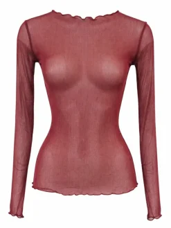 Shirts Mit Seide|Langarm^Kokon Zwo Langarm U-Boot Shirt NETZTÜLL 100% Seide von