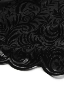 Langarm|Alle Bodys^Cadolle Langarm-Body ARABESQUE Tüll schwarz von schwarz mit Muster