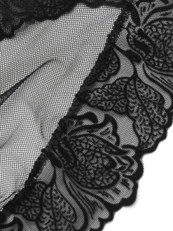 Langarm|Alle Bodys^Cadolle Langarm-Body TULIPE Tüll schwarz von schwarz mit Muster