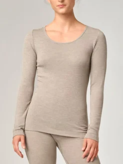 Langarm|Wolle-Seide Unterhemd^comazo | earth Langarmshirt 2716 Baumwolle Wolle Seide comazo|earth beige oder jeans meliert