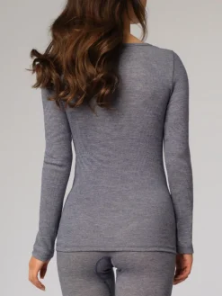 Langarm|Wolle-Seide Unterhemd^comazo | earth Langarmshirt 2716 Baumwolle Wolle Seide comazo|earth beige oder jeans meliert