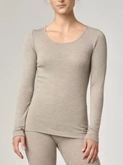 Langarm|Wolle-Seide Unterhemd^comazo | earth Langarmshirt 2716 Baumwolle Wolle Seide comazo|earth beige oder jeans meliert