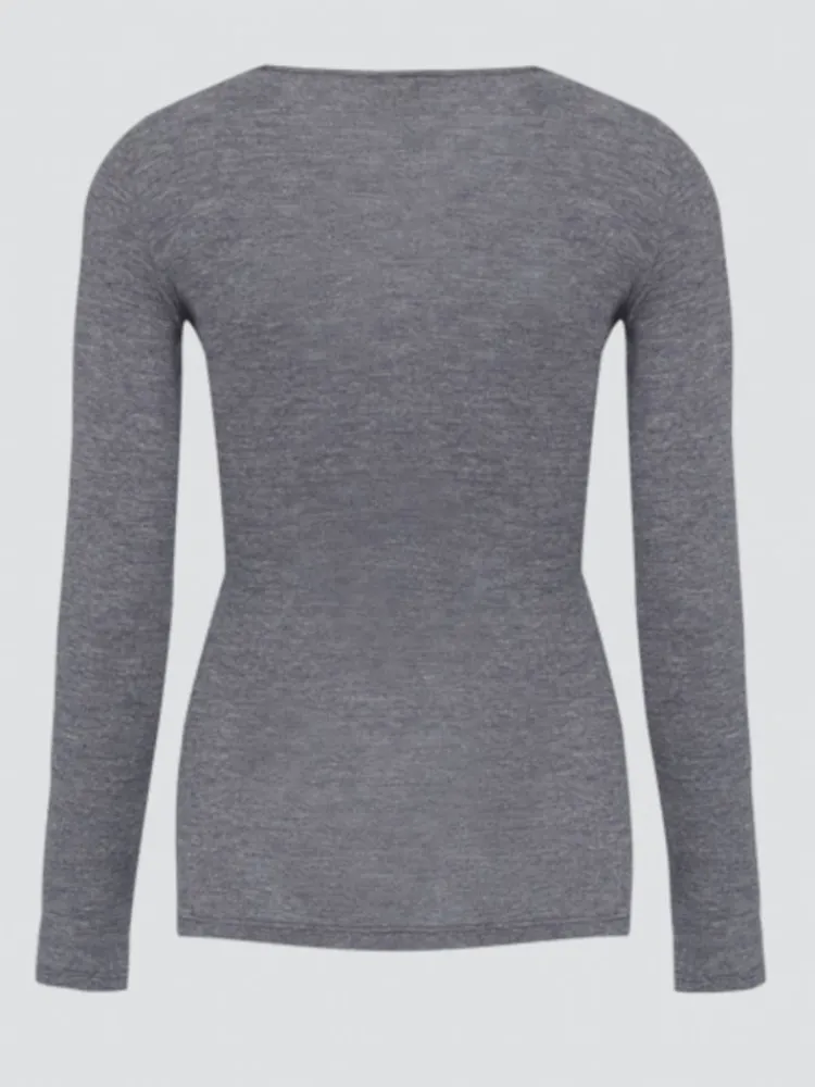 Wolle-Seide Shirts|Langarm^comazo | earth Langarmshirt 2716 mit Wolle und Seide comazo|earth beige oder jeans meliert