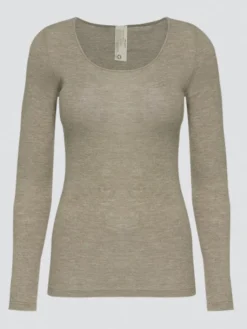 Wolle-Seide Shirts|Langarm^comazo | earth Langarmshirt 2716 mit Wolle und Seide comazo|earth beige oder jeans meliert