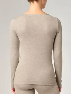 Wolle-Seide Shirts|Langarm^comazo | earth Langarmshirt 2716 mit Wolle und Seide comazo|earth beige oder jeans meliert