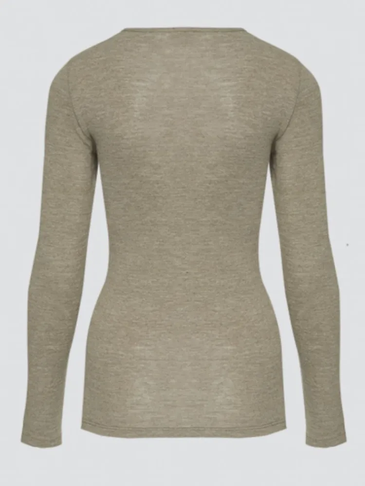 Wolle-Seide Shirts|Langarm^comazo | earth Langarmshirt 2716 mit Wolle und Seide comazo|earth beige oder jeans meliert