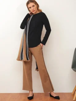 Langarm^Chiara Fiorini Langarm-Shirt mit Wolle von puder oder schwarz