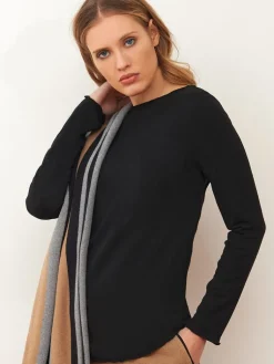 Langarm^Chiara Fiorini Langarm-Shirt mit Wolle von puder oder schwarz