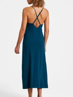 Edle Nachthemden|Alle Negligés^Aubade Langes Negligé LAZY DAYS mit Modal und Seide von schwarz und smaragdgrün