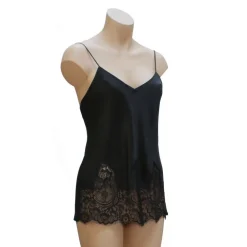 Tops Mit Spitze|Spaghettiträger Tops^Luna di Seta Langes Seidentop TONES LACE Seide von