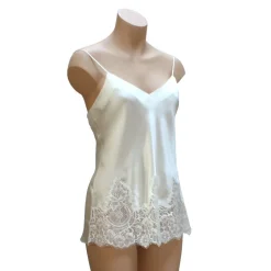 Tops Mit Spitze|Spaghettiträger Tops^Luna di Seta Langes Seidentop TONES LACE Seide von