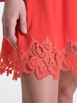 Edle Nachthemden^Verdiani LAST PIECE Langarm Sleepshirt ARANCIO koralle-rot Größe 36 von arancio koralle rot