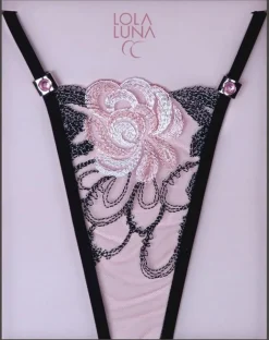 Alle Strings^Lola Luna LAST PIECE String VANINA CLOSED schwarz-rosé XL geschlossen schwarz mit rosé