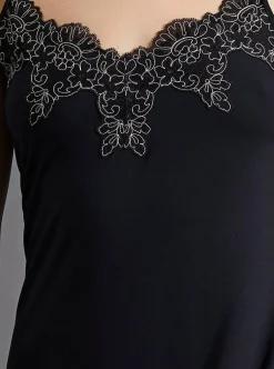 Edle Nachthemden^Fu00fcrstenberg LAST PIECE Modal Nachthemd BLACK schwarz Größe 36 von Fürstenberg schwarz mit Spitze