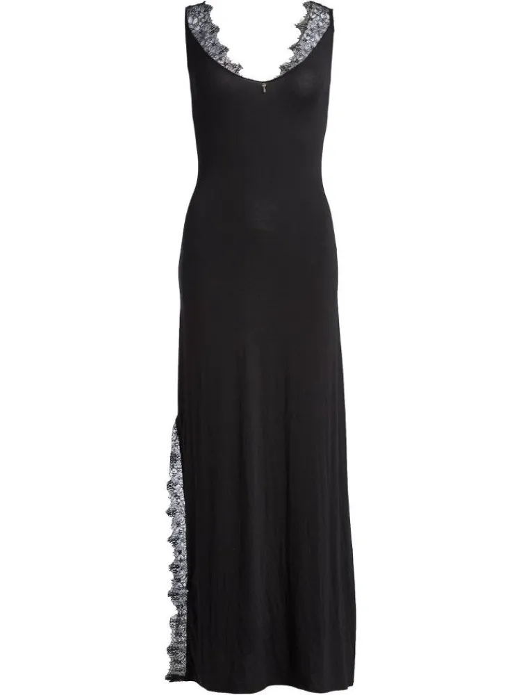 Edle Nachthemden^Escora LAST PIECE Modal Nachtkleid AURORA von Größe XS schwarz