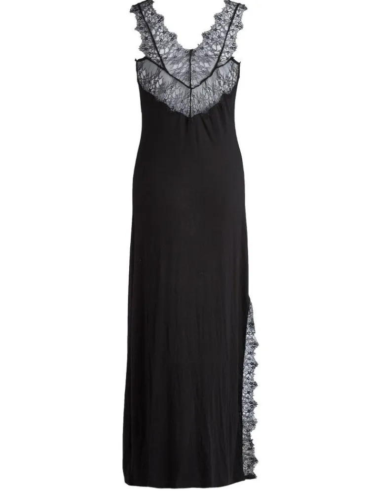 Edle Nachthemden^Escora LAST PIECE Modal Nachtkleid AURORA von Größe XS schwarz