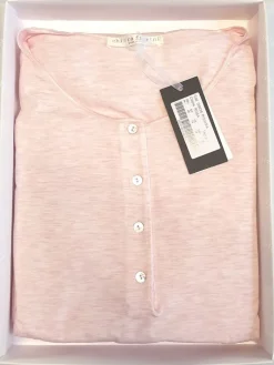 Feine Pyjamas^Chiara Fiorini LAST PIECE Pyjama ROSE MELANGE von mit Modal Größe 44 rosa meliert mit Spitze