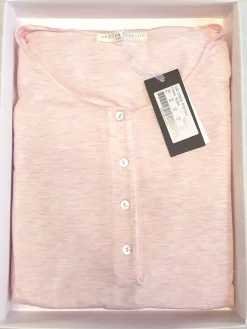 Feine Pyjamas^Chiara Fiorini LAST PIECE Pyjama ROSE MELANGE von mit Modal Größe 44 rosa meliert mit Spitze