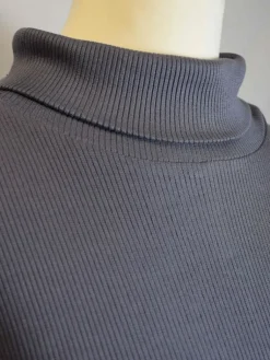 Shirts Mit Seide|Mit Rollkragen^Kokon Zwo LAST PIECE Rollkragen Seidenshirt Langarm gerippt von dunkelgrau XL schwarz oder grau