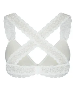 Alle Bhs^Cadolle LAST PIECE Satin Triangel BH GIGI IVOIRE von weiss Größe S elfenbein weiß mit silbernen Schmuckperlen