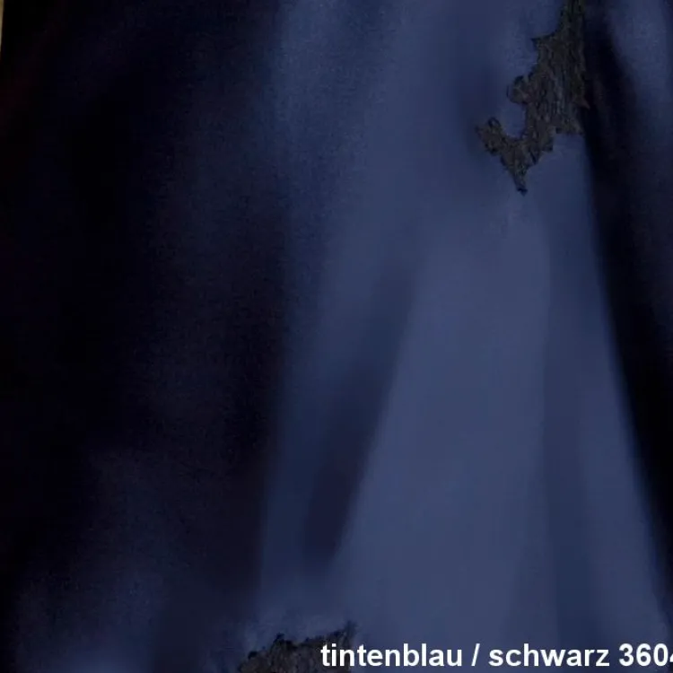 Seidennachthemd|Seidenneglige^Marjolaine LAST PIECE Seide Nachtkleid CHANTAGE mit Spitze von Größe 38 dunkelblau oder natur-weiß mit Spitze