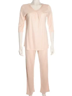 Seiden Basics|Seidenpyjama^Nightdreams LAST PIECE Seidenmix gewirkt Pyjama ADELAIDE von rot Größe 42