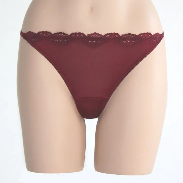 Alle Strings|Mit Jersey & Wirkseide^Gattina LAST PIECE Seidenstring 100% Seide GRENADA von Größe 44 bordeaux