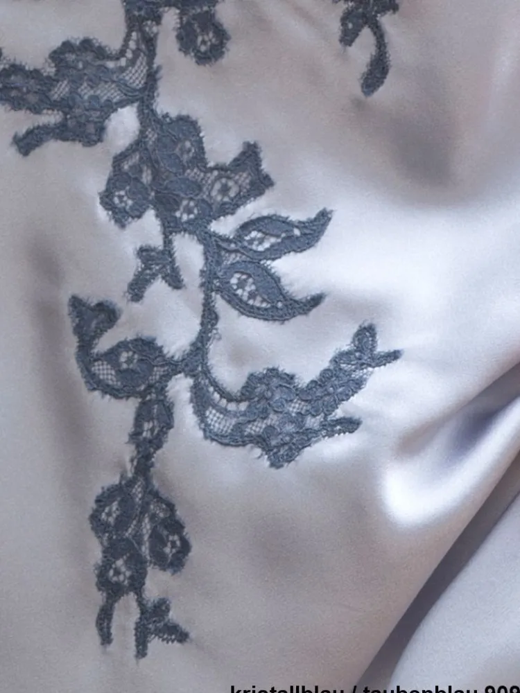 Tops Mit Spitze|Spaghettiträger Tops^Marjolaine LAST PIECE Seidentop EGERIE mit Calais Spitze von sand Größe DE 36 sandbeige oder kristallblau mit Spitze