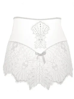 Alle Slips^Prelude LAST PIECE Spitze hoher Slip von Milano weiss Größe S schwarz oder elfenbein-weiß