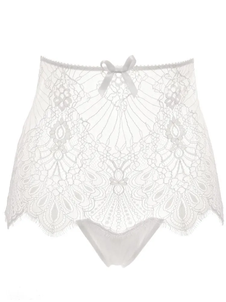 Alle Slips^Prelude LAST PIECE Spitze hoher Slip von Milano weiss Größe S schwarz oder elfenbein-weiß