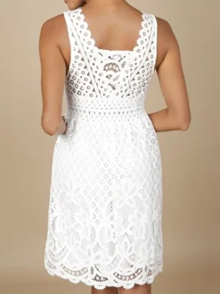 Strandkleider & Sommerkleider|Freizeit- & Reisekleidung^Marjolaine LAST PIECE Spitze Sommerkleid GITANE weiss Größe 34 von naturweiß