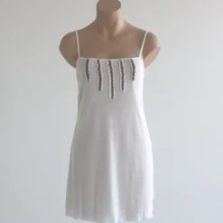 Alle Negligés|Edle Nachthemden^La Perla LAST PIECE Viscose-Jersey Baby-Doll PETITS BIJOUX Studio weiß Größe 36 schwarz oder weiß/beige