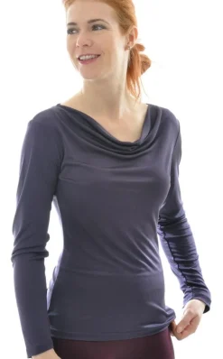 Shirts Mit Seide|Langarm^Alkena LAST SIZE 100% Bio Seide WASSERFALL SHIRT Interlock von Größe XL