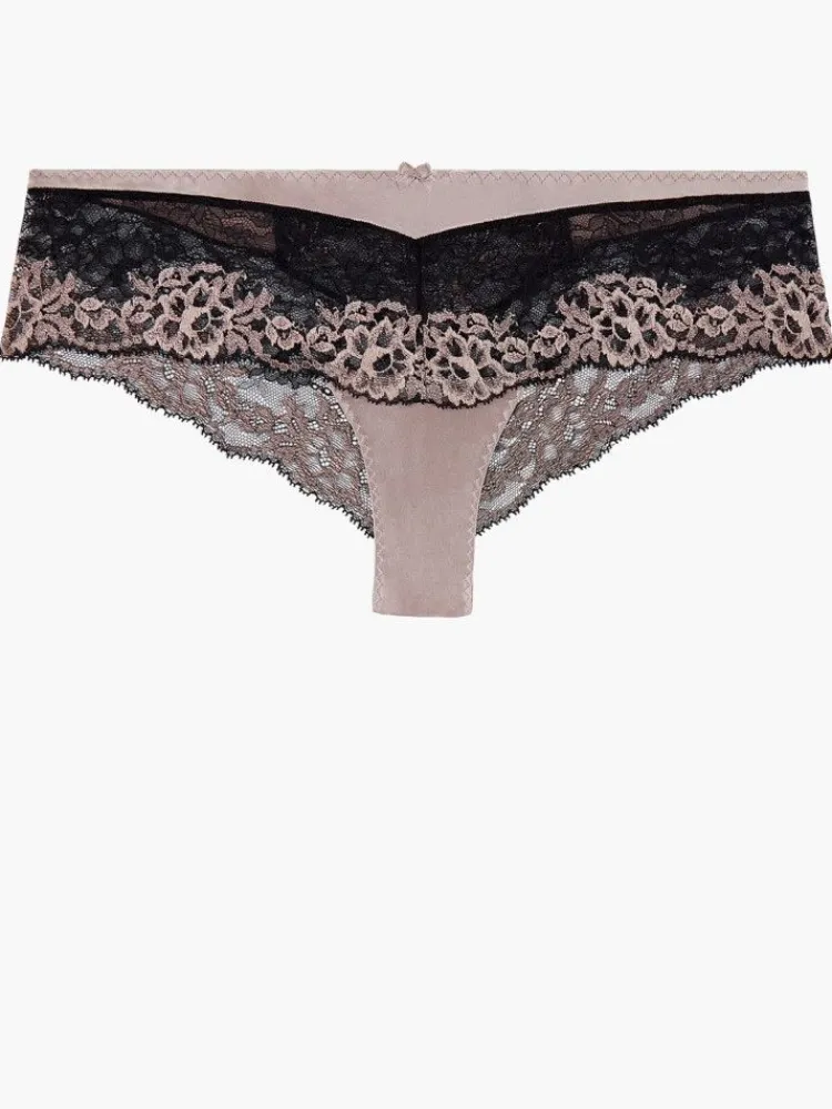 Alle Slips|Mit Seidensatin^Aubade LAST SIZE Culotte St. Tropez FEMME GLAMOUR altrosa-schwarz von mit Seide Größe 38 altrosa mit schwarz