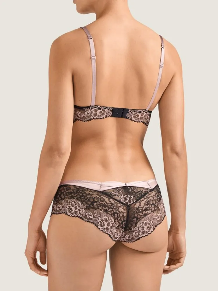 Alle Slips|Mit Seidensatin^Aubade LAST SIZE Culotte St. Tropez FEMME GLAMOUR altrosa-schwarz von mit Seide Größe 38 altrosa mit schwarz