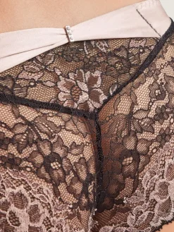 Alle Slips|Mit Seidensatin^Aubade LAST SIZE Culotte St. Tropez FEMME GLAMOUR altrosa-schwarz von mit Seide Größe 38 altrosa mit schwarz