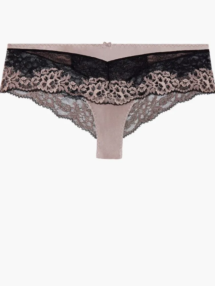 Alle Slips|Mit Seidensatin^Aubade LAST SIZE Culotte St. Tropez FEMME GLAMOUR altrosa-schwarz von mit Seide Größe 38 altrosa mit schwarz