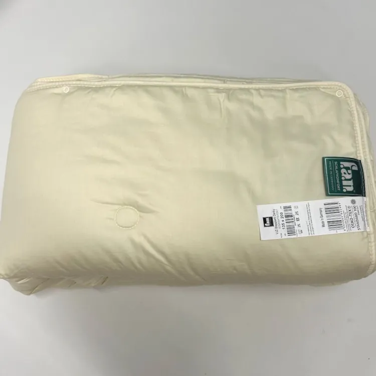 Naturhaardecken^f.a.n. Frankenstolz LAST SIZE f.a.n. Schafwolle Vierjahreszeitendecke DERBY 40° waschbar 135x200 cm creme-weiß (natur)