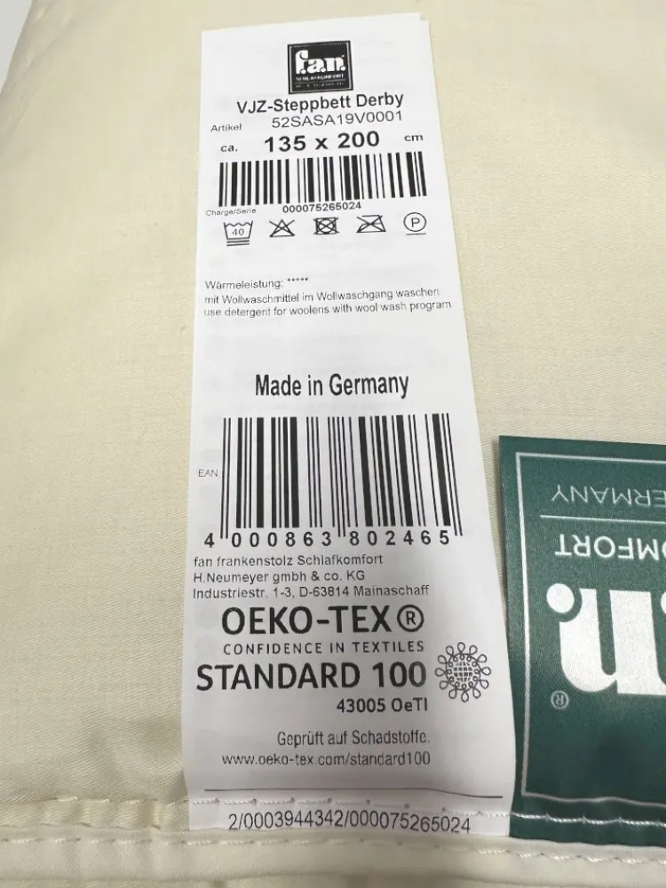 Naturhaardecken^f.a.n. Frankenstolz LAST SIZE f.a.n. Schafwolle Vierjahreszeitendecke DERBY 40° waschbar 135x200 cm creme-weiß (natur)