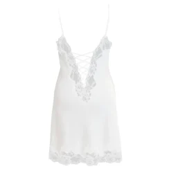 Seidennachthemd|Alle Negligés^Gattina LAST SIZE Seide Negligé MAGIC MOMENTS navy Größe 38 von dunkelblau oder weiß mit Spitze