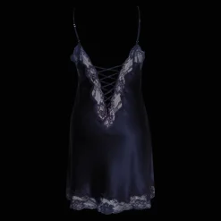 Seidennachthemd|Alle Negligés^Gattina LAST SIZE Seide Negligé MAGIC MOMENTS navy Größe 38 von dunkelblau oder weiß mit Spitze