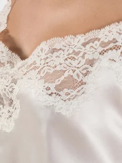 Tops Mit Spitze|Alle Lingerie Tops^Aubade LAST SIZE Seide Top CRÉPUSCULE SATINÉ naturweiß Größe 36 naturweiß nacre