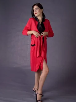 Morgenmantel Kurz|Morgenmantel Mit Seide^Gattina LAST SIZE Seidenkimono kurz Wirkseide INTERLAKEN Größe 46 100% Seide