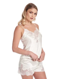 Alle Slips|Mit Seidensatin^Gattina LAST SIZE Seidenshorts AUDREY mit Spitze von schwarz Größe 44 weiß oder schwarz mit Spitze