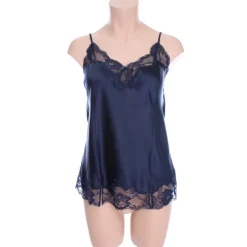 Tops Mit Spitze|Spaghettiträger Tops^Gattina LAST SIZE Seidentop MAGIC MOMENTS weiss oder navy von Größe 36 dunkelblau oder weiß mit Spitze