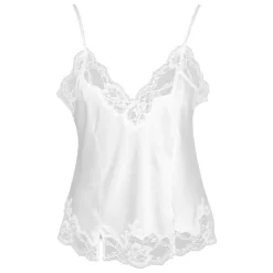 Tops Mit Spitze|Spaghettiträger Tops^Gattina LAST SIZE Seidentop MAGIC MOMENTS von Größe 36 dunkelblau oder weiß mit Spitze