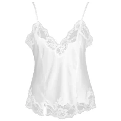 Tops Mit Spitze|Spaghettiträger Tops^Gattina LAST SIZE Seidentop MAGIC MOMENTS von Größe 36 dunkelblau oder weiß mit Spitze