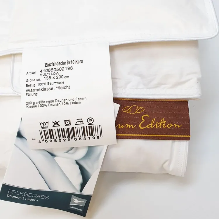 Daunendecken|Sommerdecken^Hu00e4ussling Leichte Sommer Daunendecke SALE DAUNE von Häussling weiß